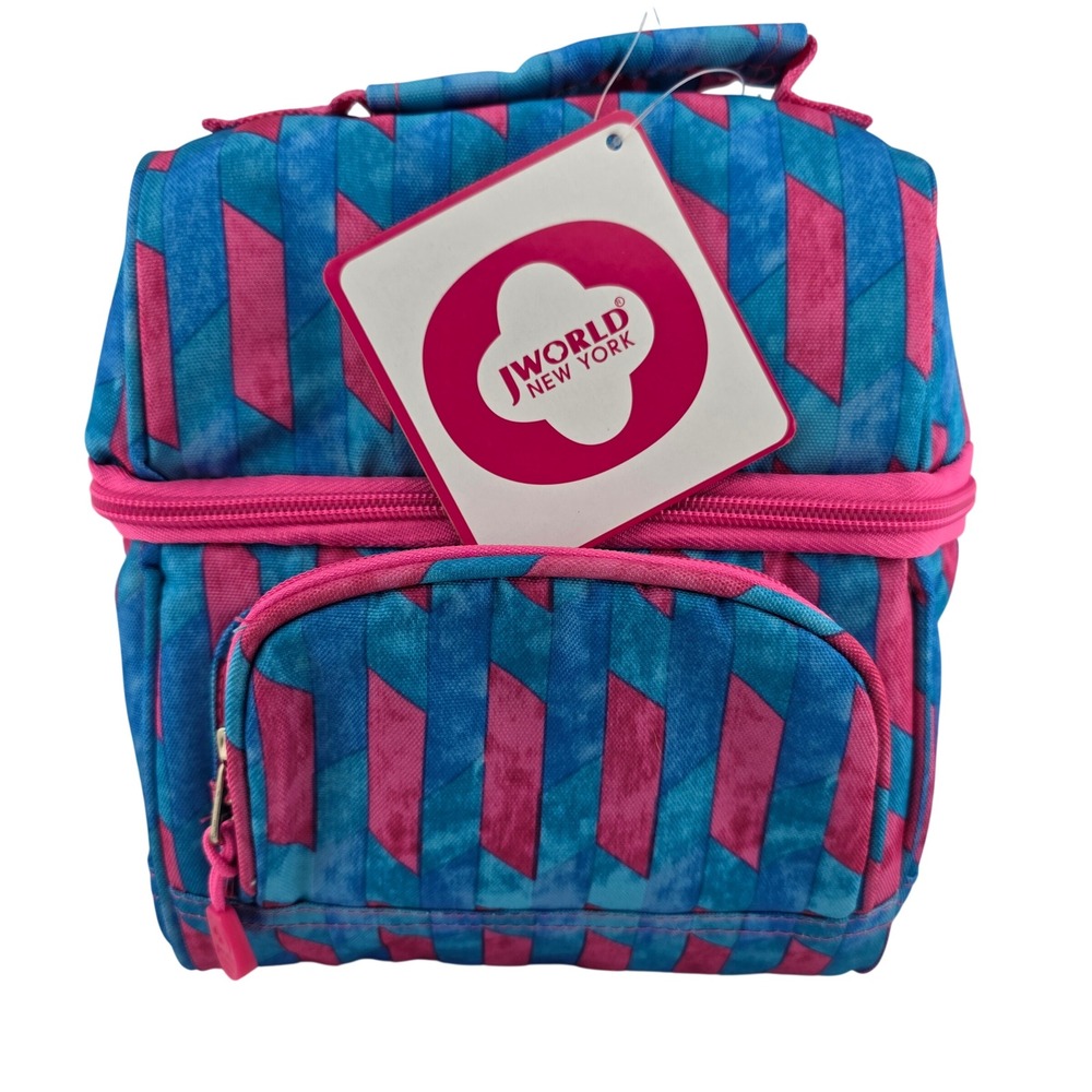 J World New York Corey Lunch Bag Nordic Geometric Blue NEW Insulated Thermal